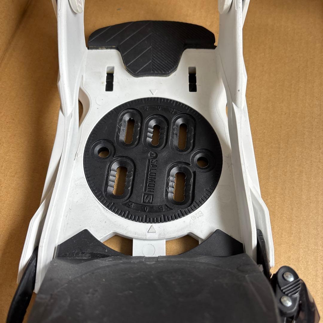 水島新一 SALOMON スノーボードビンディング ホワイト/ブラック　M