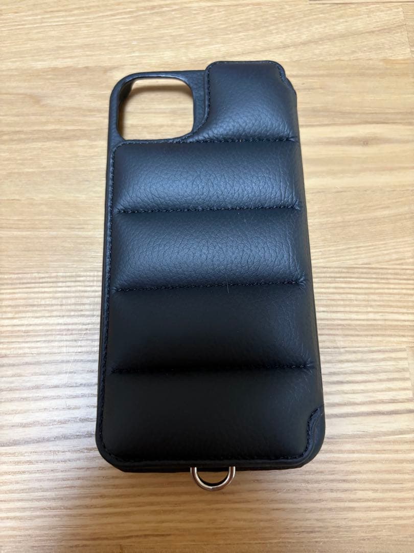 DEMIU iPhone14plusブラック レザー 手帳型ケース