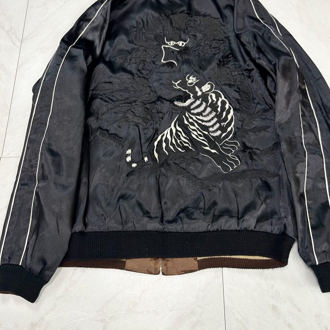 テーラー東洋 スカジャン リバーシブル BEAMS別注 龍虎 黒 Lサイズ