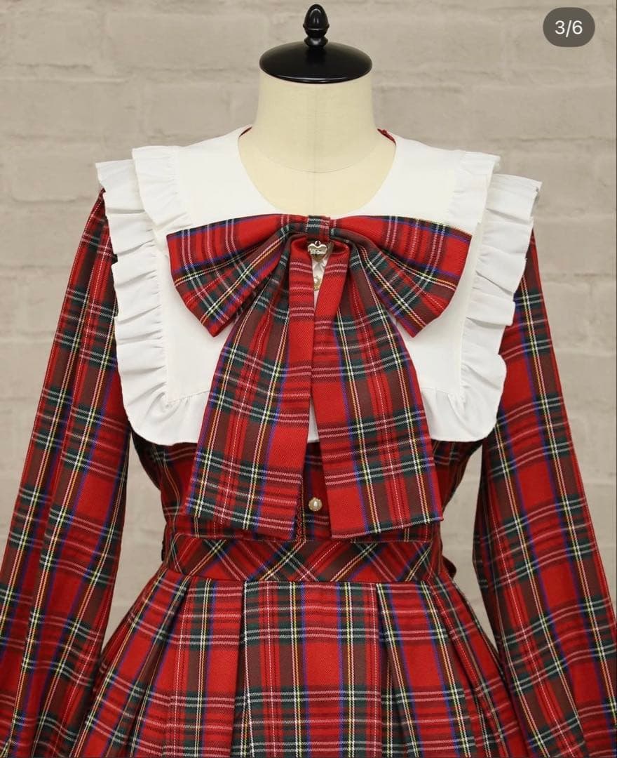 Amavel Dolly Holidayチェックティアードワンピース