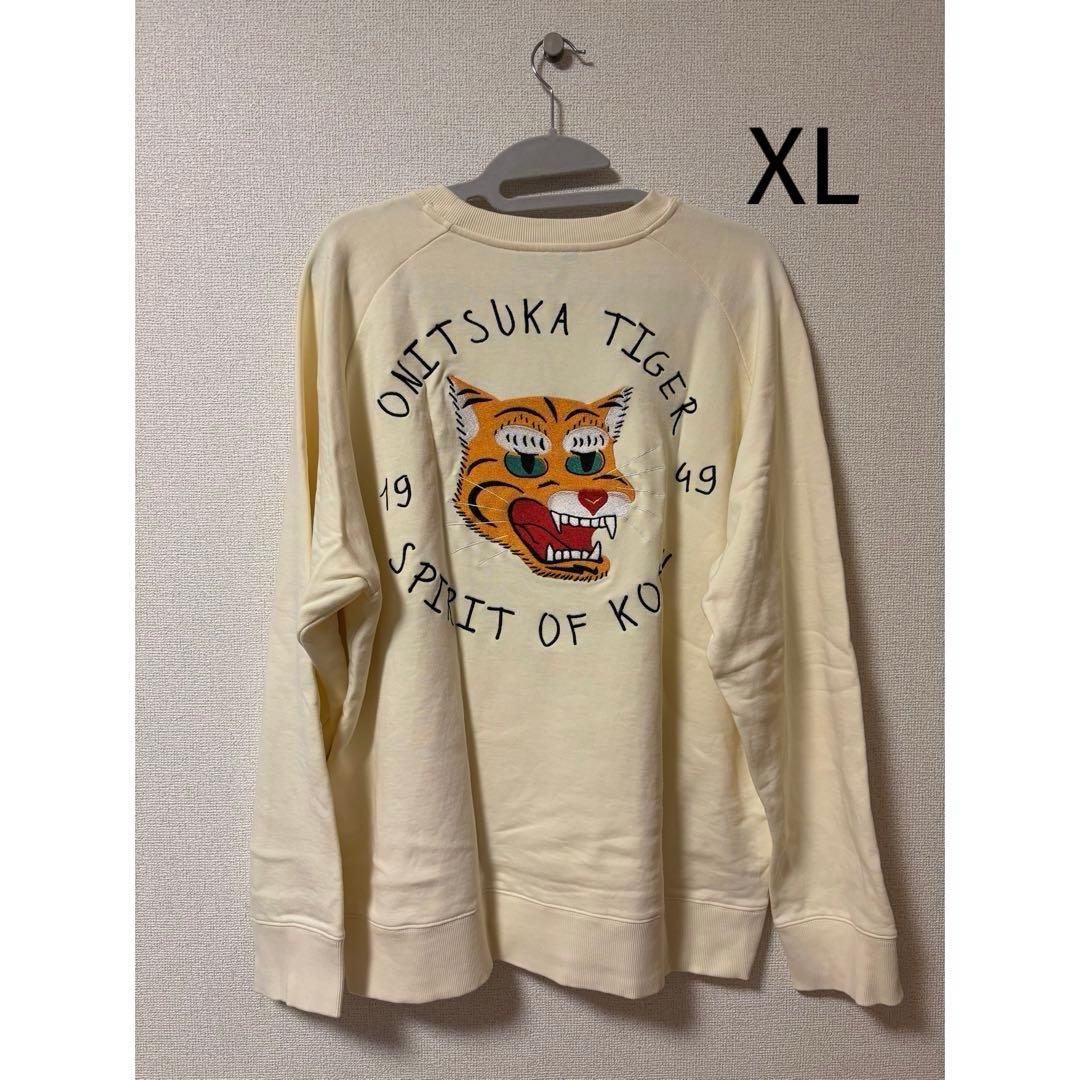 オニツカタイガー 刺繍 トレーナー ホワイト XLサイズ