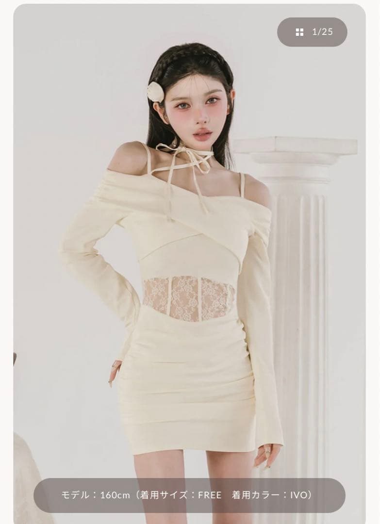 Darich コルセットレースカットミニワンピース