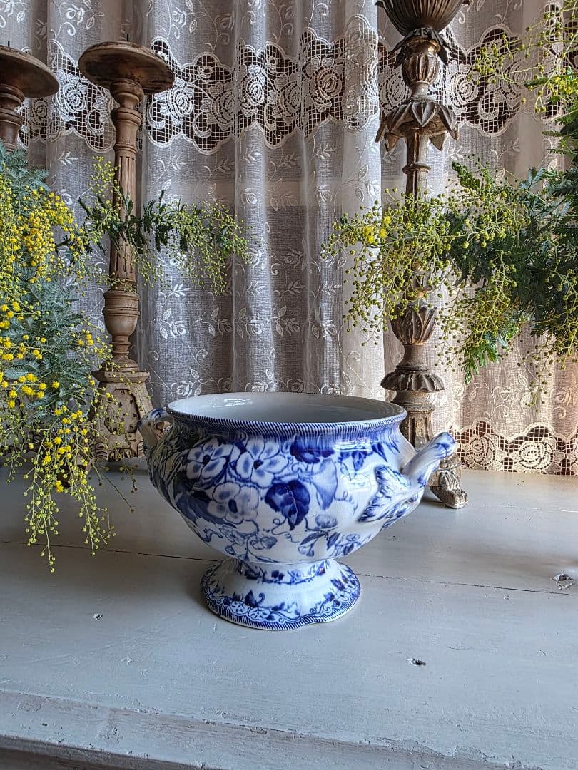 フランスアンティーク CREIL MONTEREAU FLORA スーピエール