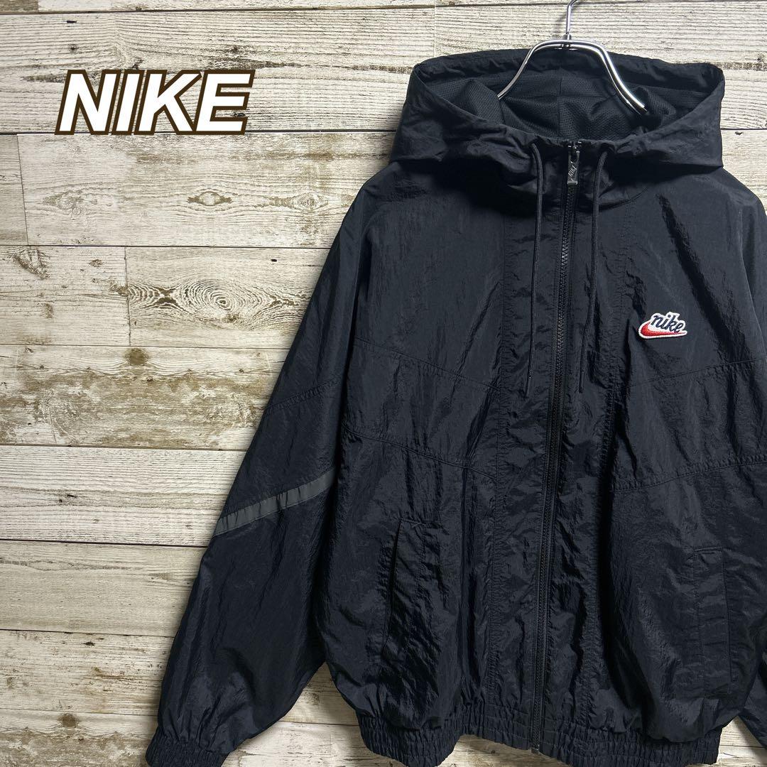 191【コムドットやまと着用】ナイキ☆ワンポイント刺繍ロゴ　ナイロンジャケット