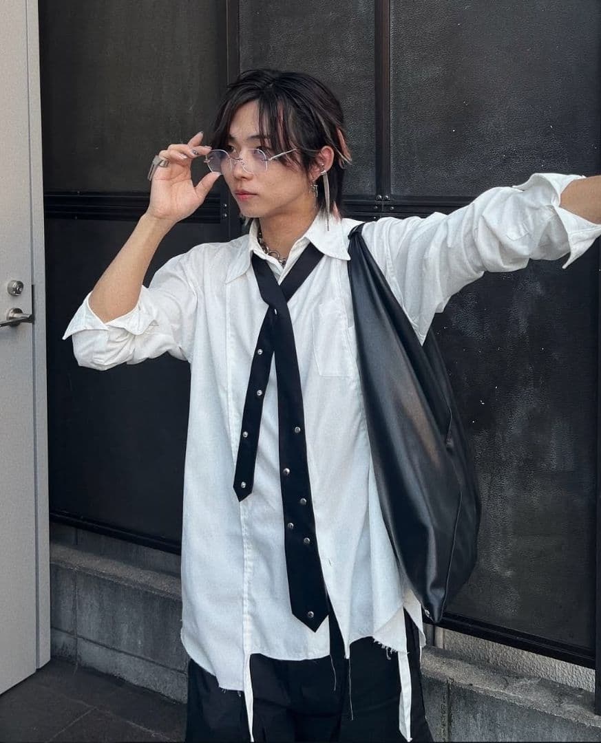 e*y様 【最安値】グランシー ダメージ ドッキング デザインシャツ M GRA