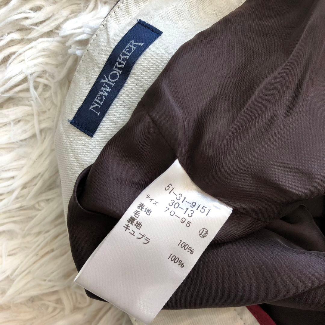 高級感✨ NEWYORKER パンツ スーツ セットアップ 茶系 XL 13号