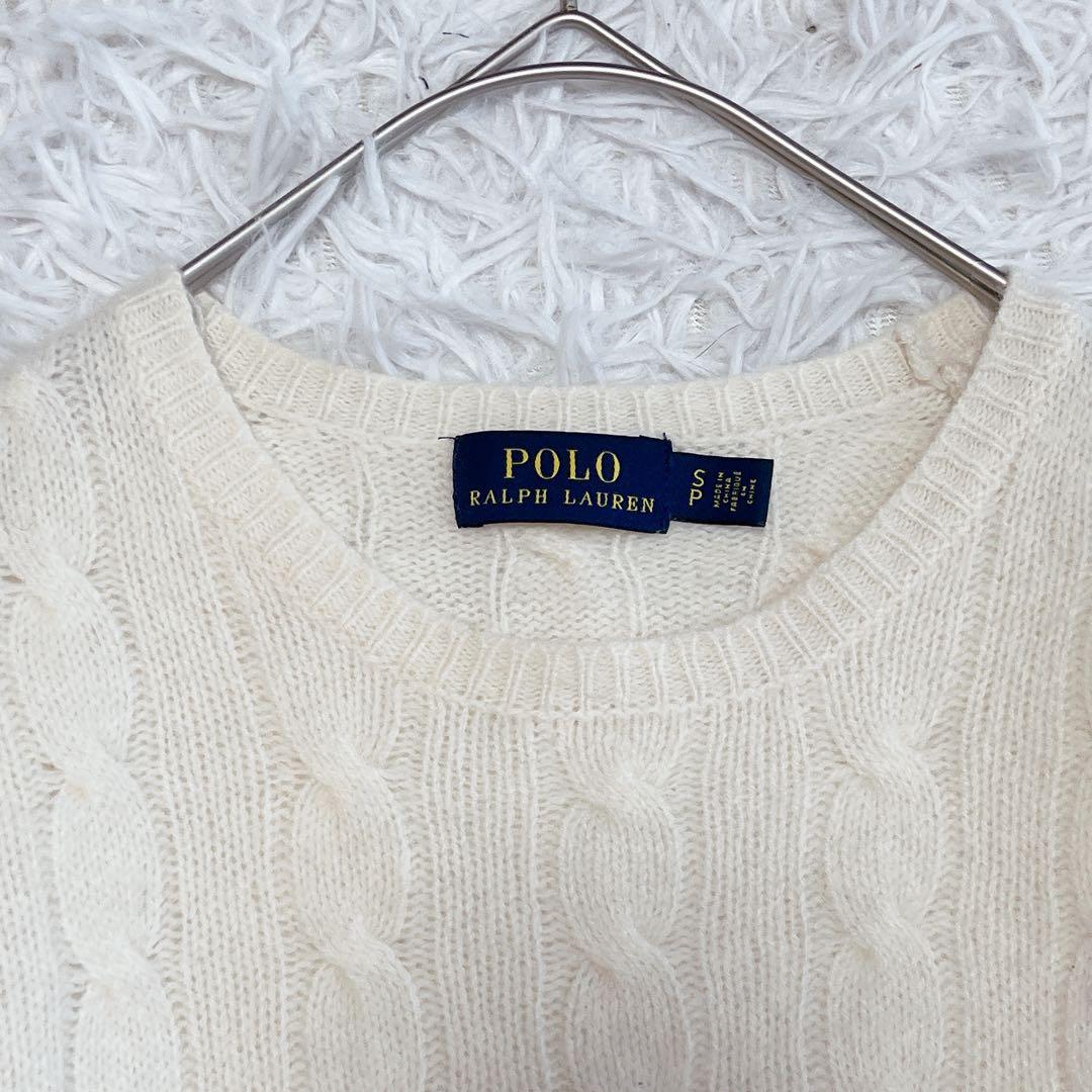 ポロラルフローレン ケーブルニット カシミヤ混 ポニー刺繍 ロゴ クルーネック