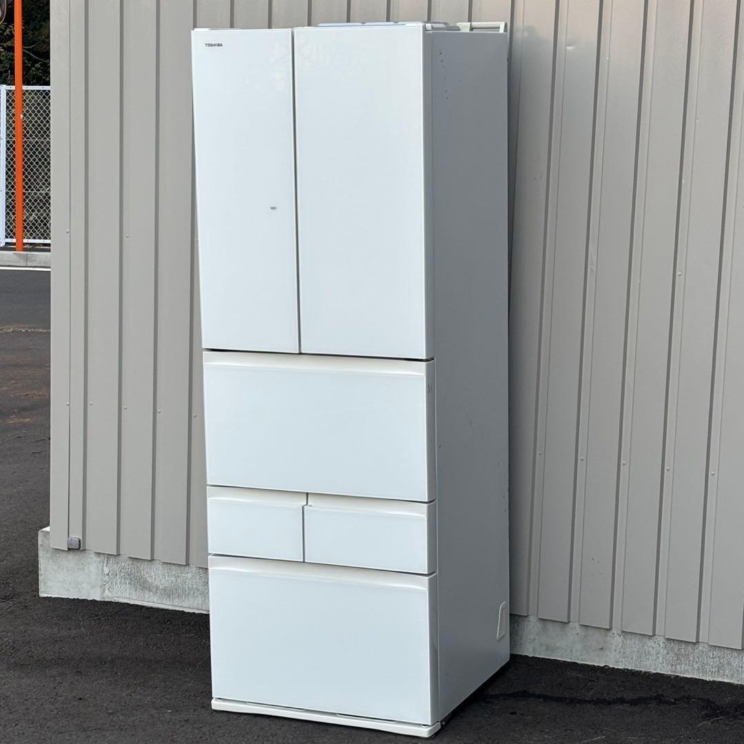 ＊ちゃめ 東芝 462L 6枚ドア 冷蔵庫 GR-P460FD(EW)