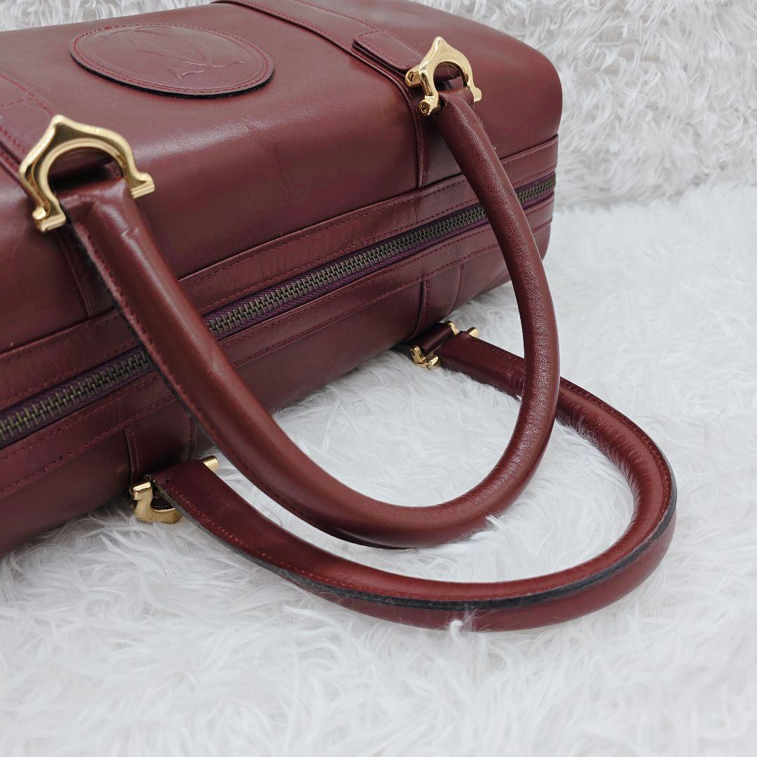 ✨希少！美品✨カルティエ マストライン 本革 ミニ ボストンバッグ ボルドー