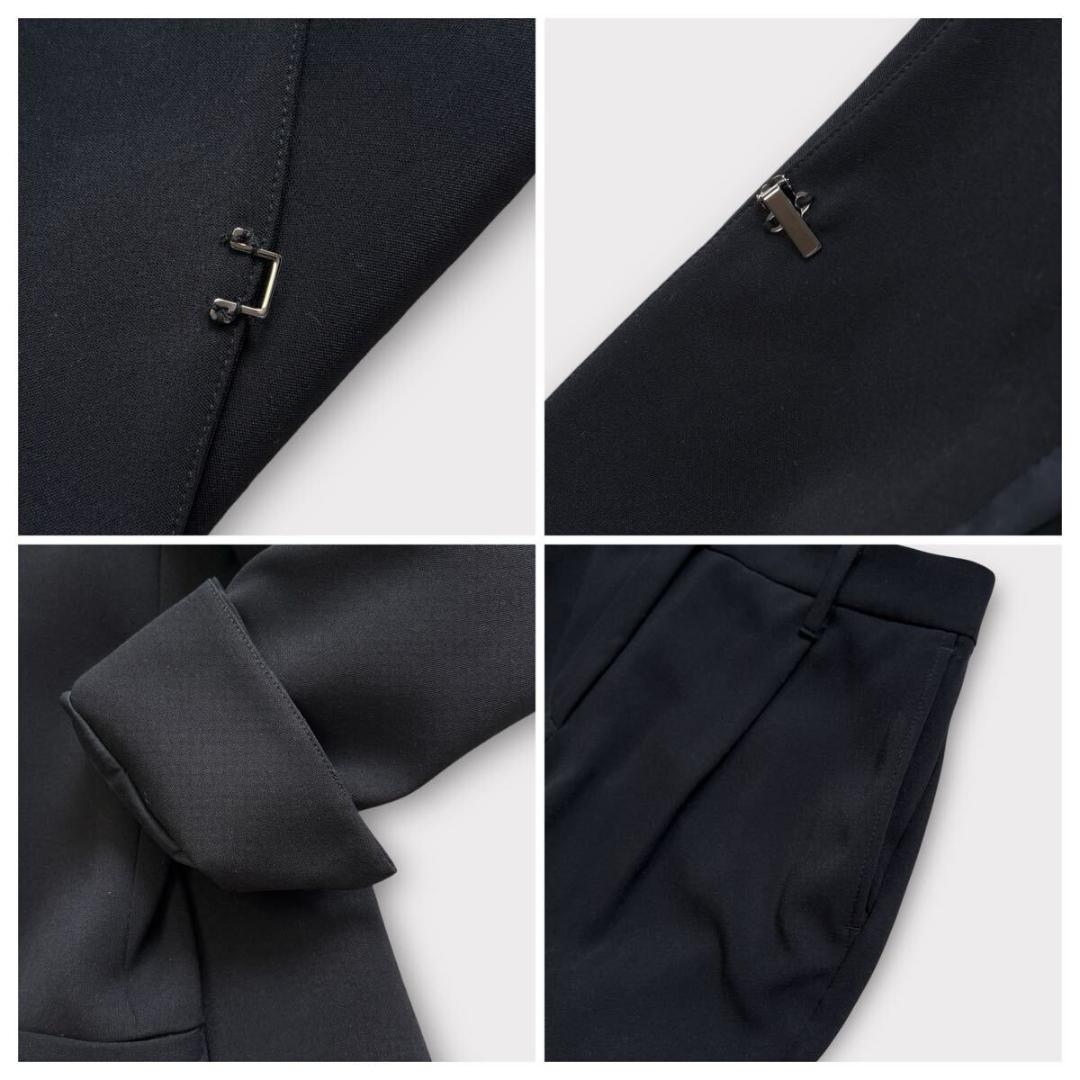 [美品] PLST セットアップ スーツ ノーカラー M ブラック フォーマル