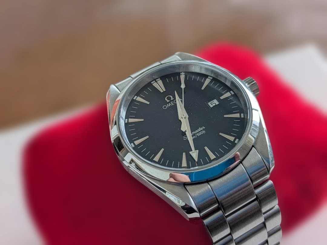 OMEGA シーマスターアクアテラ クォーツ文字盤ブルー美品