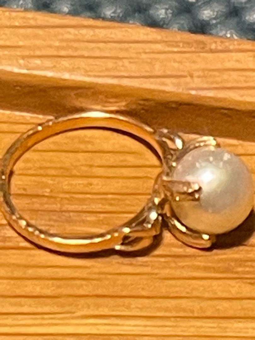 専用/訳あり・破損k18・本真珠リング