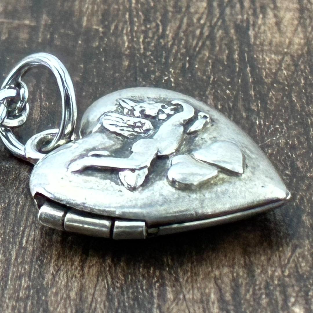 スウィートハートジュエリー エンジェル ロケット シルバーヴィンテージネックレス