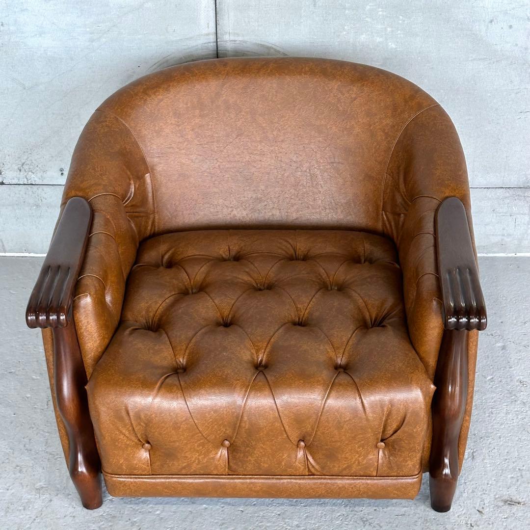 ★マルニ木工★ベルサイユ｜マキシマムシリーズ 1Pソファ｜PVCレザー ロゴ無①