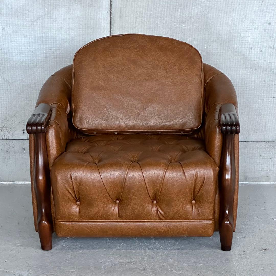 ★マルニ木工★ベルサイユ｜マキシマムシリーズ 1Pソファ｜PVCレザー ロゴ無①