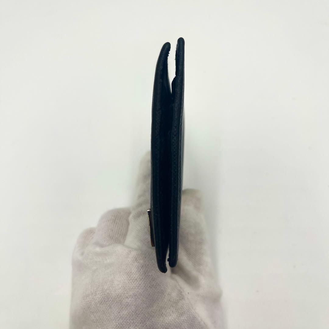 【極美品】プラダ マネークリップ サフィアーノ 二つ折り財布 ブラック