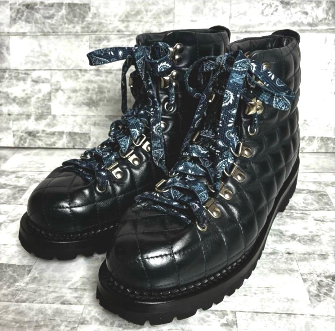 BUTTERO ブッテロ　キルティング　ブーツ　本革　ダークネイビー　23.5㎝