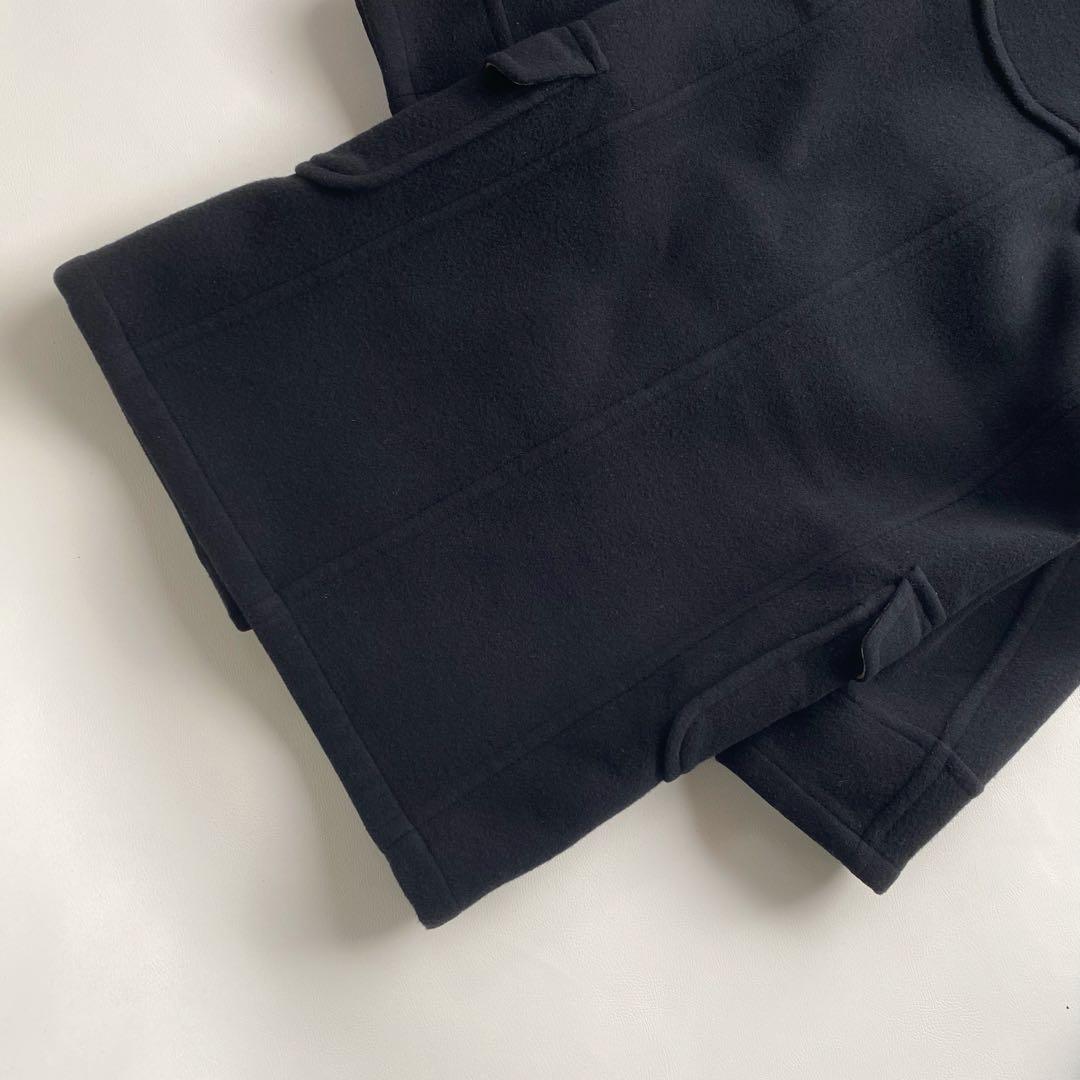 【裏地総チェック】バーバリーブルーレーベル ダッフルコート 黒　メルトンウール