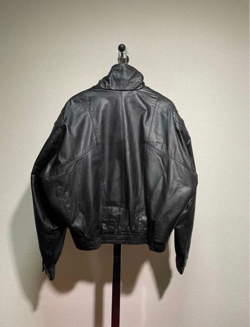 レザージャケット 短丈 スタンドネック90s 00s 古着 レア