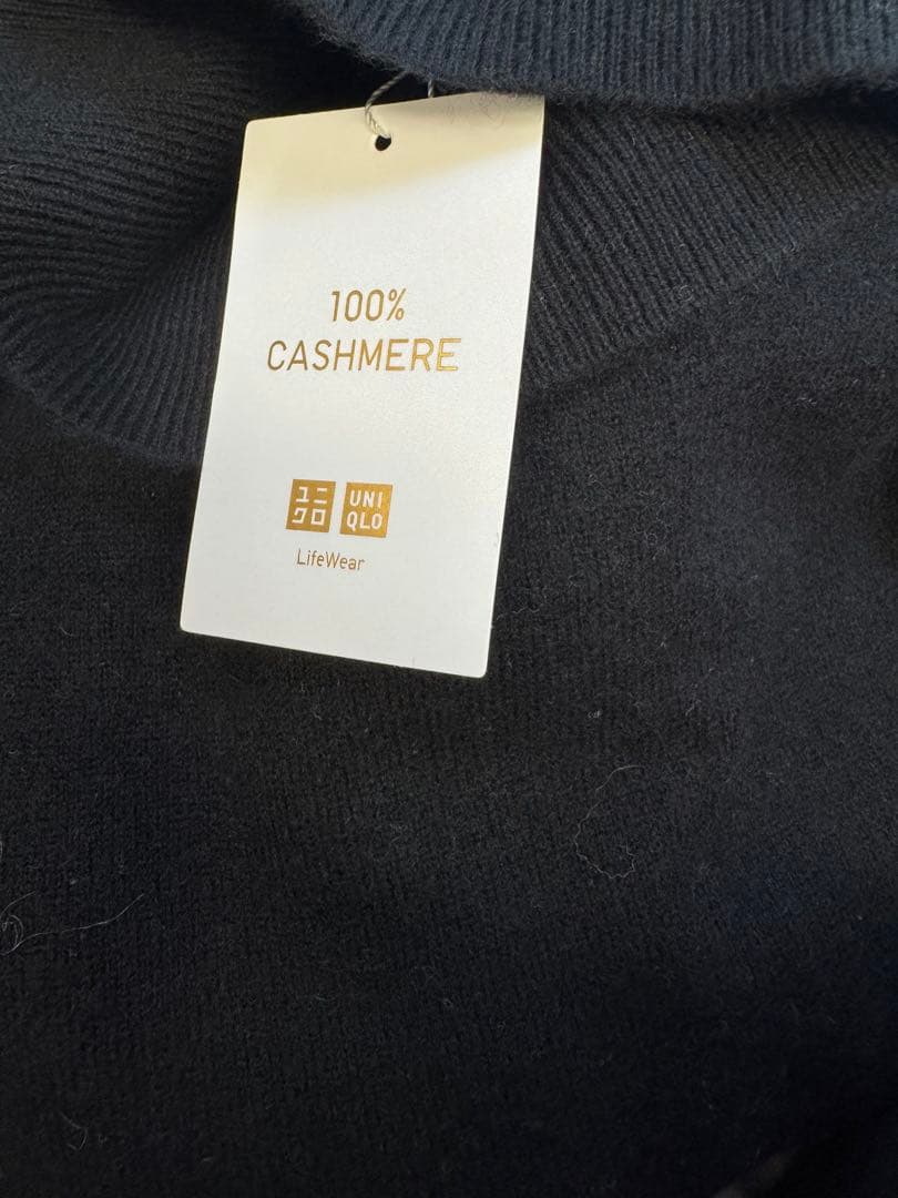 カシミヤタートルネックセーター XL ブラック