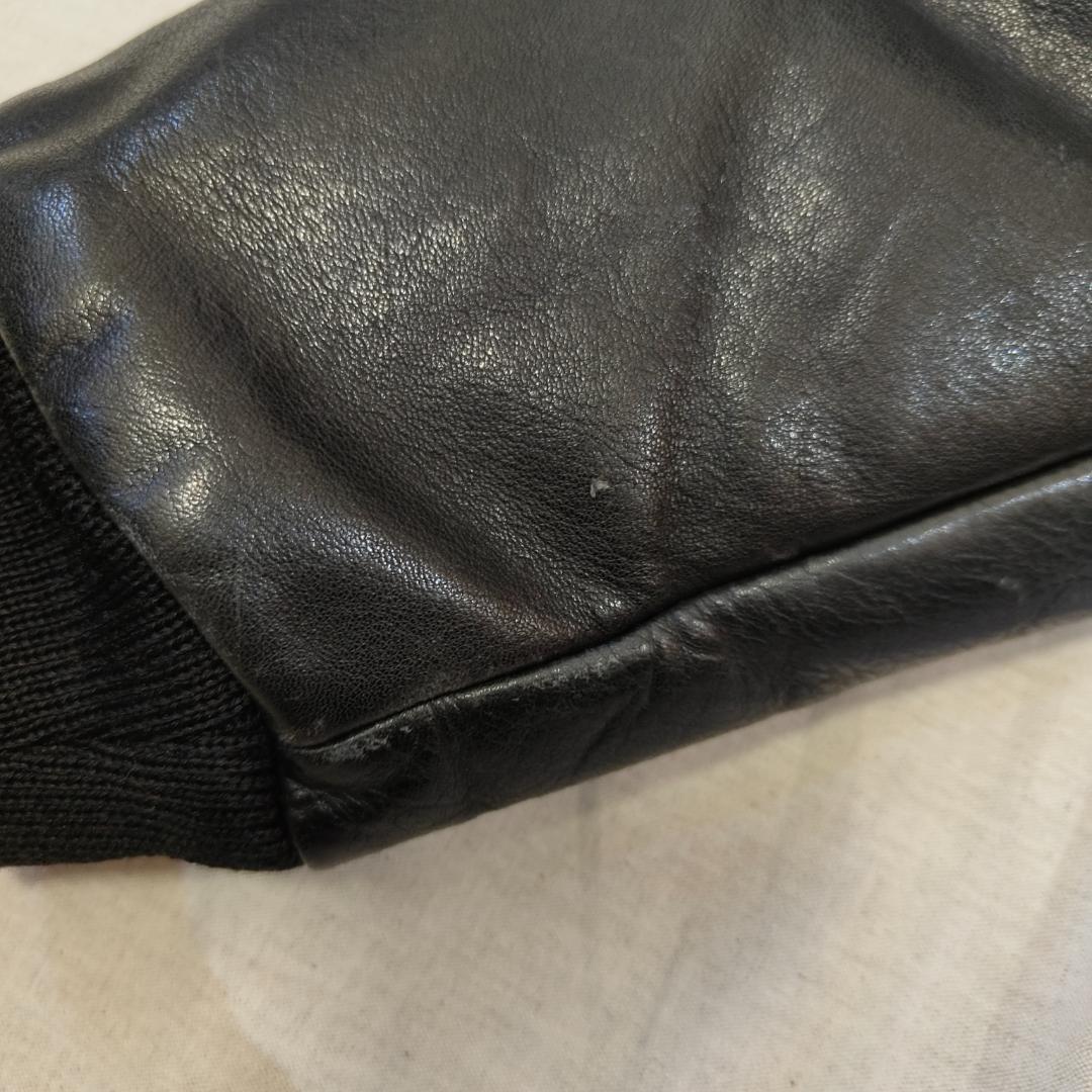 80s 90s USA製 ランズエンド A-2 レザー フライトジャケット 黒