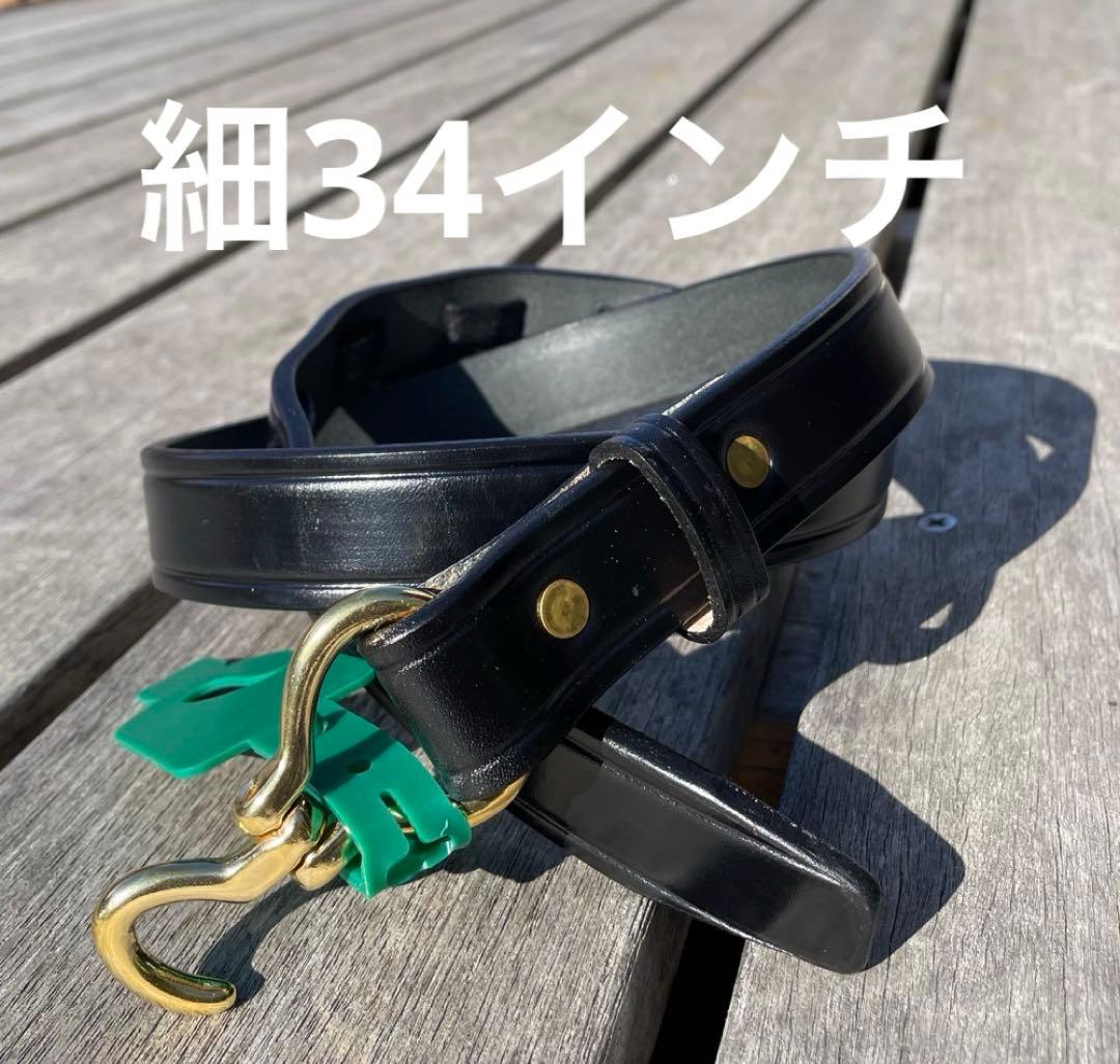 新品 TORY leather 34インチ フック バックル ベルト ブラス細