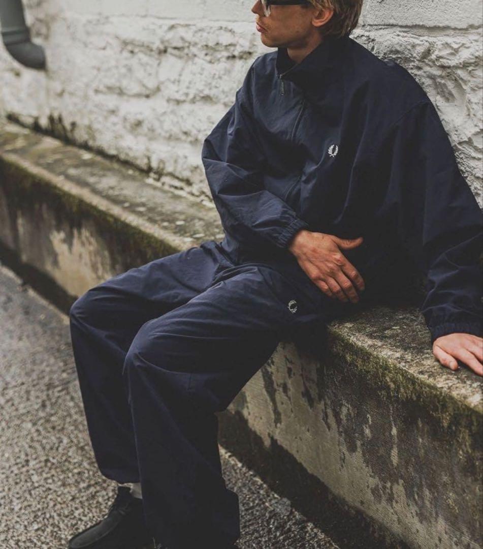 値下げ！BEAMS 別注 FRED PERRY シェルパンツ　ネイビーLサイズ