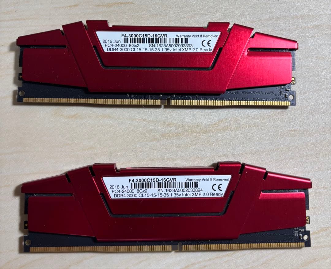 G.SKILL Ripjaws V DDR4-3000 16GB 8G×2枚