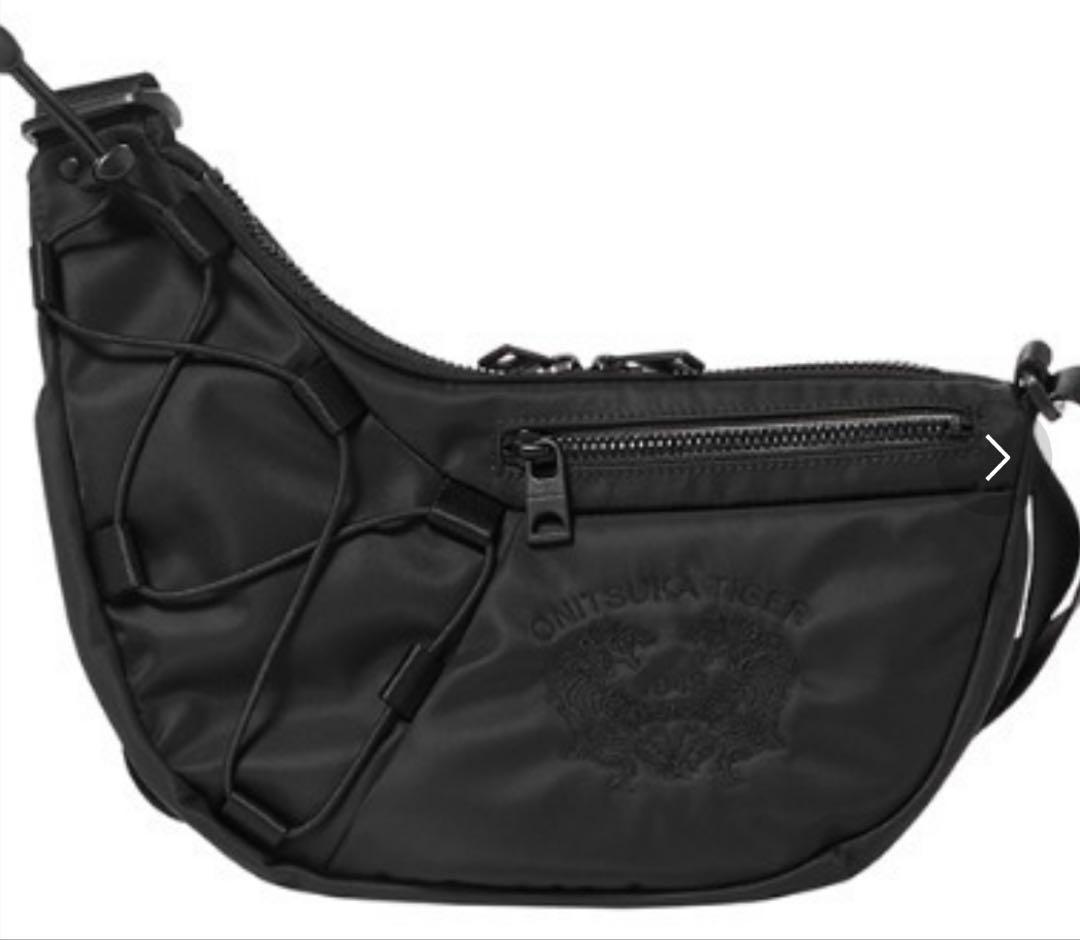 最終価格　オニツカタイガー スモールメッセンジャーバッグ　 ブラック　刺繍