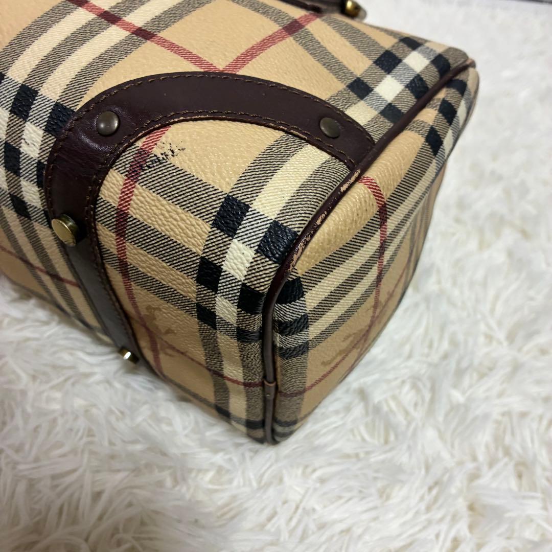 BURBERRY バーバリー ミニ ボストンバッグ ノバチェック PVC
