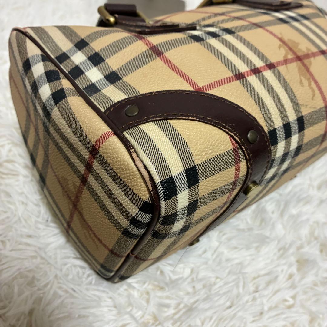 BURBERRY バーバリー ミニ ボストンバッグ ノバチェック PVC