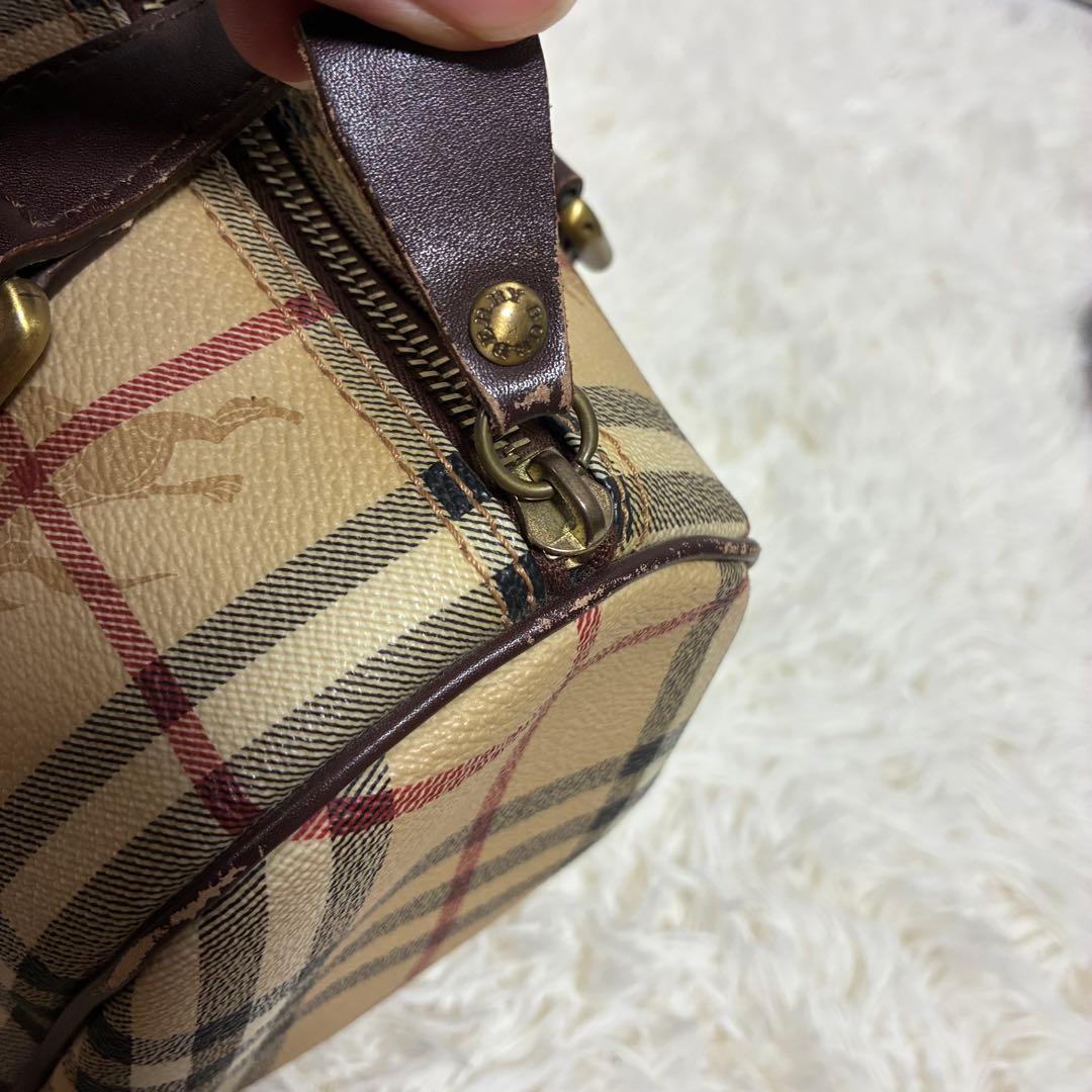 BURBERRY バーバリー ミニ ボストンバッグ ノバチェック PVC