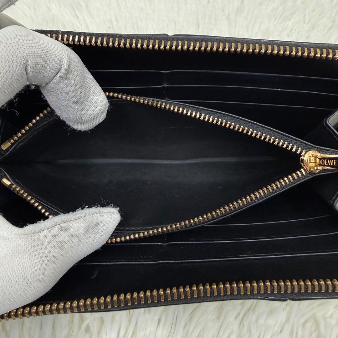 ✨美品✨ ロエベ　パズル　ブラック レザー 長財布 ファスナー アナグラム