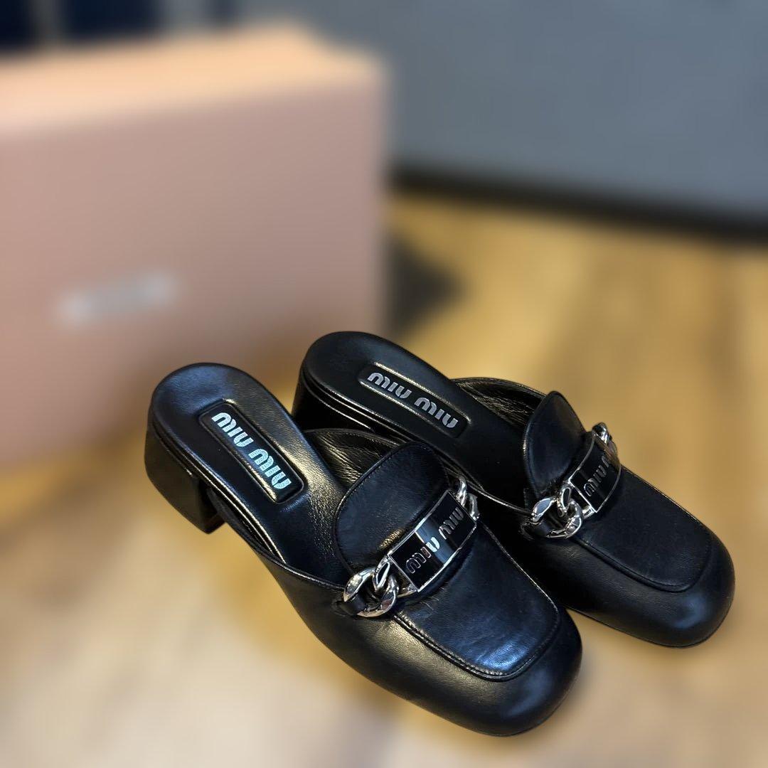 ミュウミュウローファーミュール