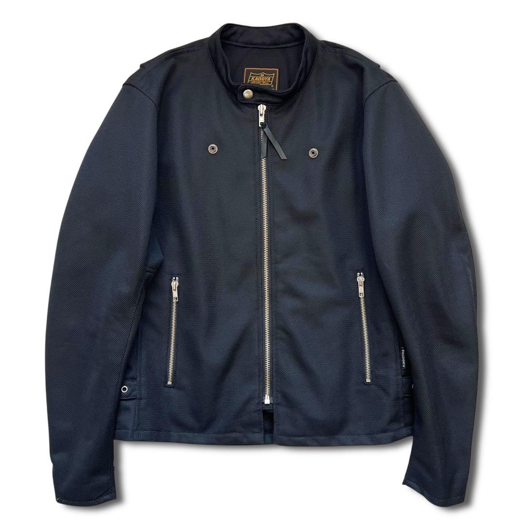 美品 KADOYA メッシュ ライダース ジャケット M ブラック シングル