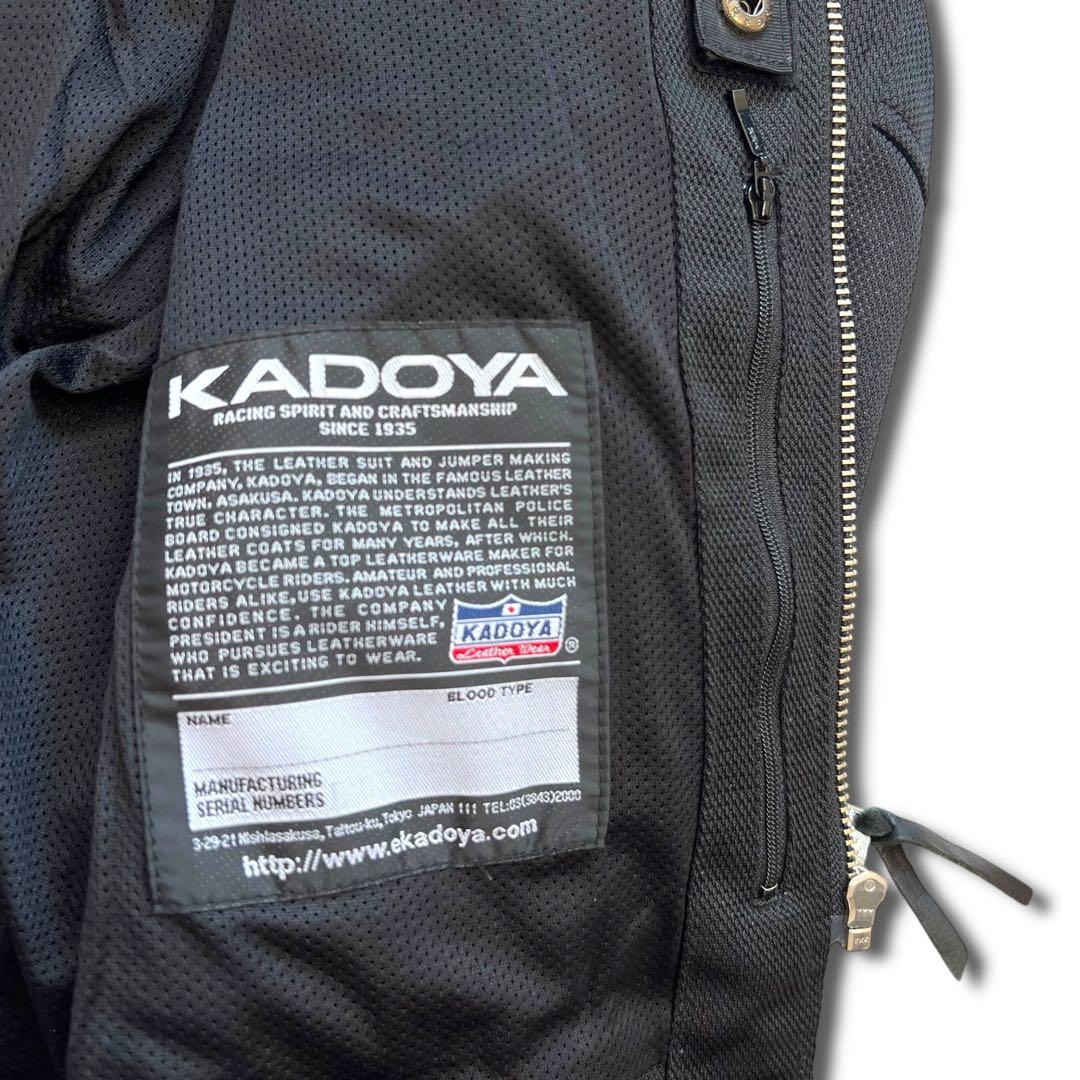 美品 KADOYA メッシュ ライダース ジャケット M ブラック シングル