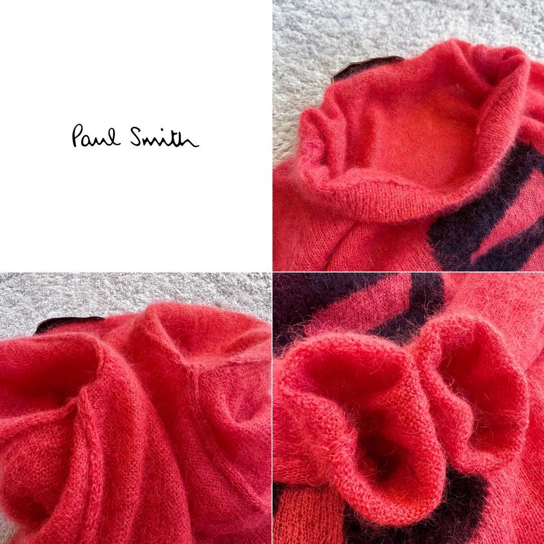 希少•完売品【音符柄×ピンク／モヘア60%】ポールスミス／シャギーニットセーター