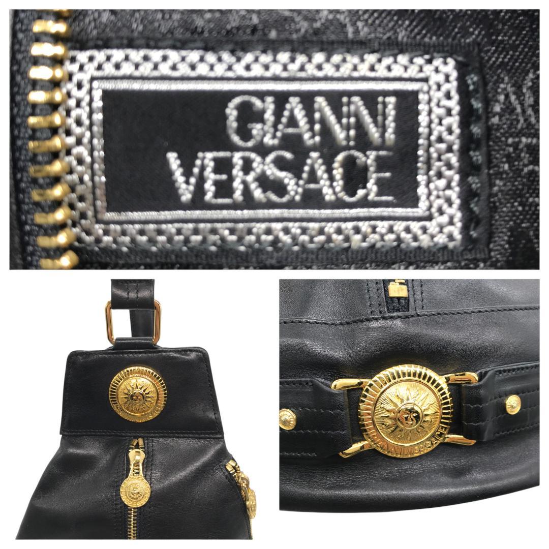 【美品】ヴェルサーチ サンバースト ショルダーバッグ ボディバッグ レザー