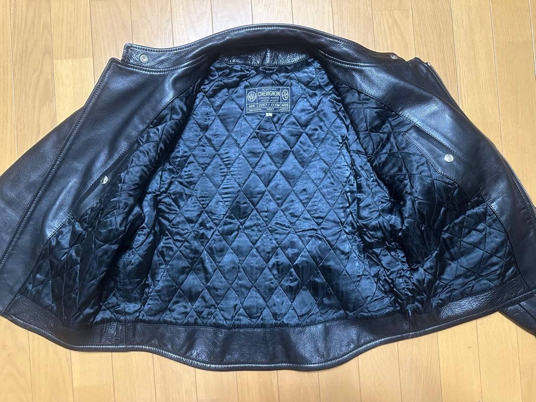 chevignon シェビニオン シングル レザージャケット L BLK