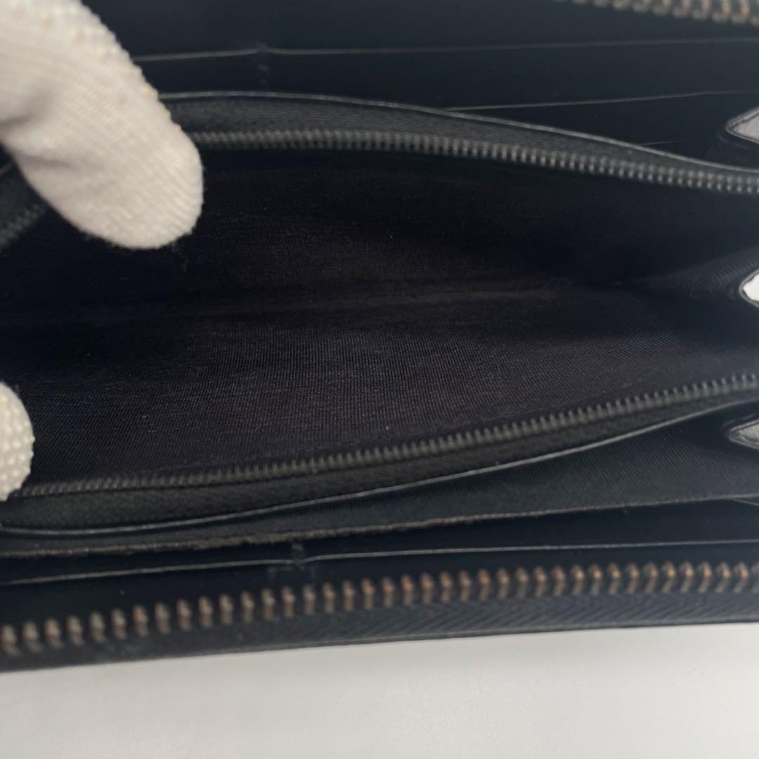 極美品 付属品完備 ✨ GUCCI GG シマ 長財布 ラウンドジップ 黒