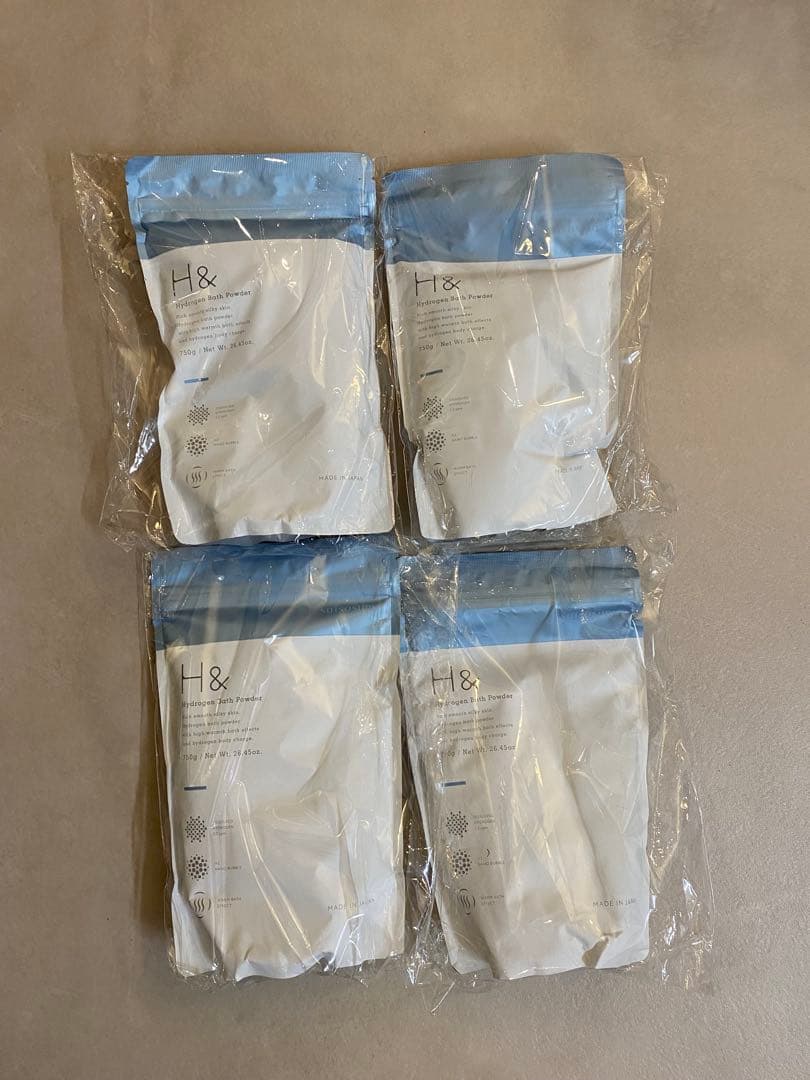 【4個セット】H&アッシュアンド 入浴剤 水素 750g×4個