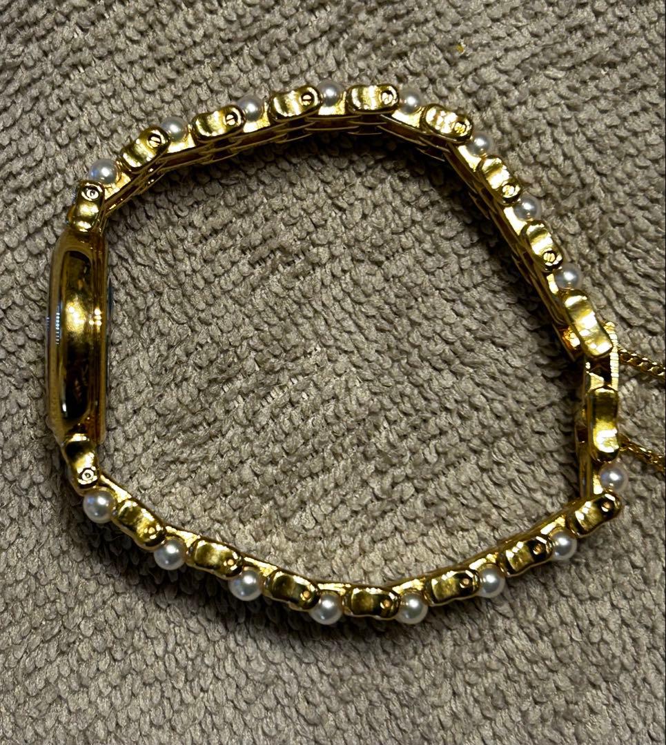 【美品 希少】MIKIMOTO パール シェル 真珠 ゴールド パールウォッチ