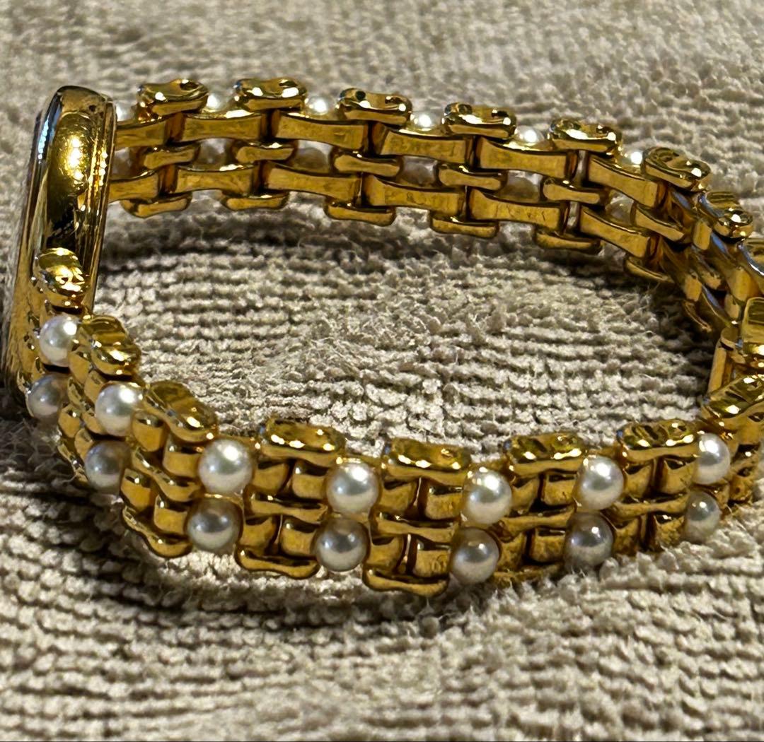 【美品 希少】MIKIMOTO パール シェル 真珠 ゴールド パールウォッチ