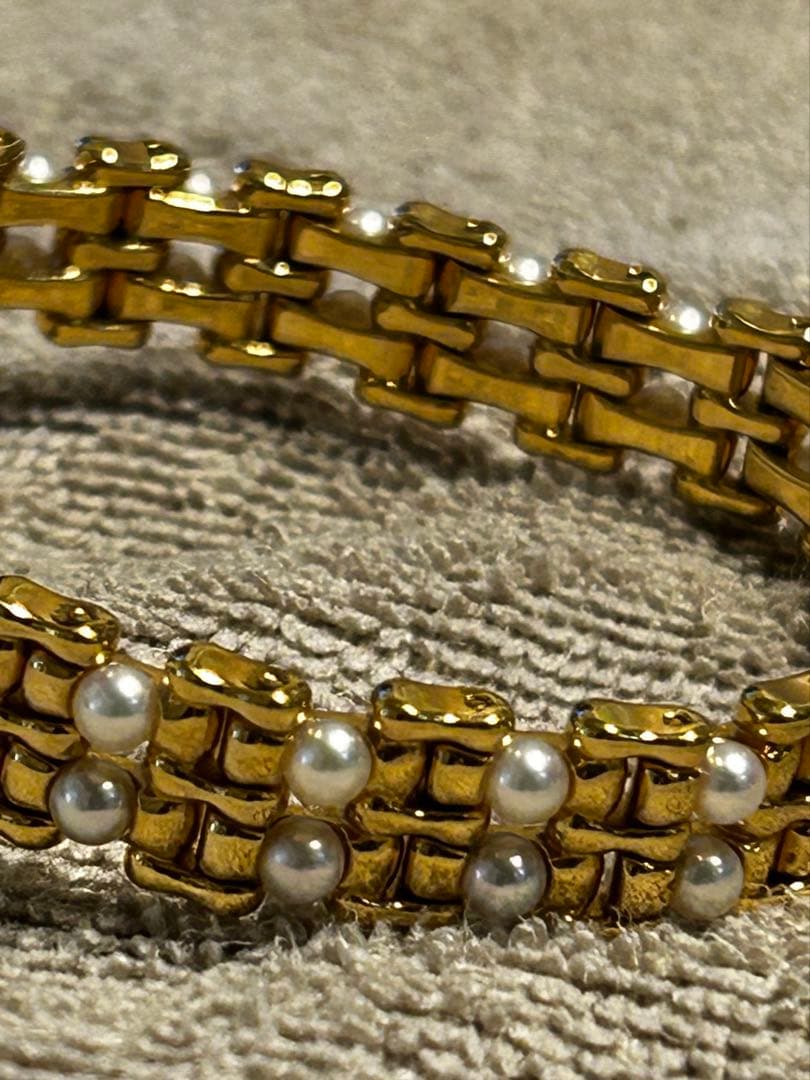 【美品 希少】MIKIMOTO パール シェル 真珠 ゴールド パールウォッチ