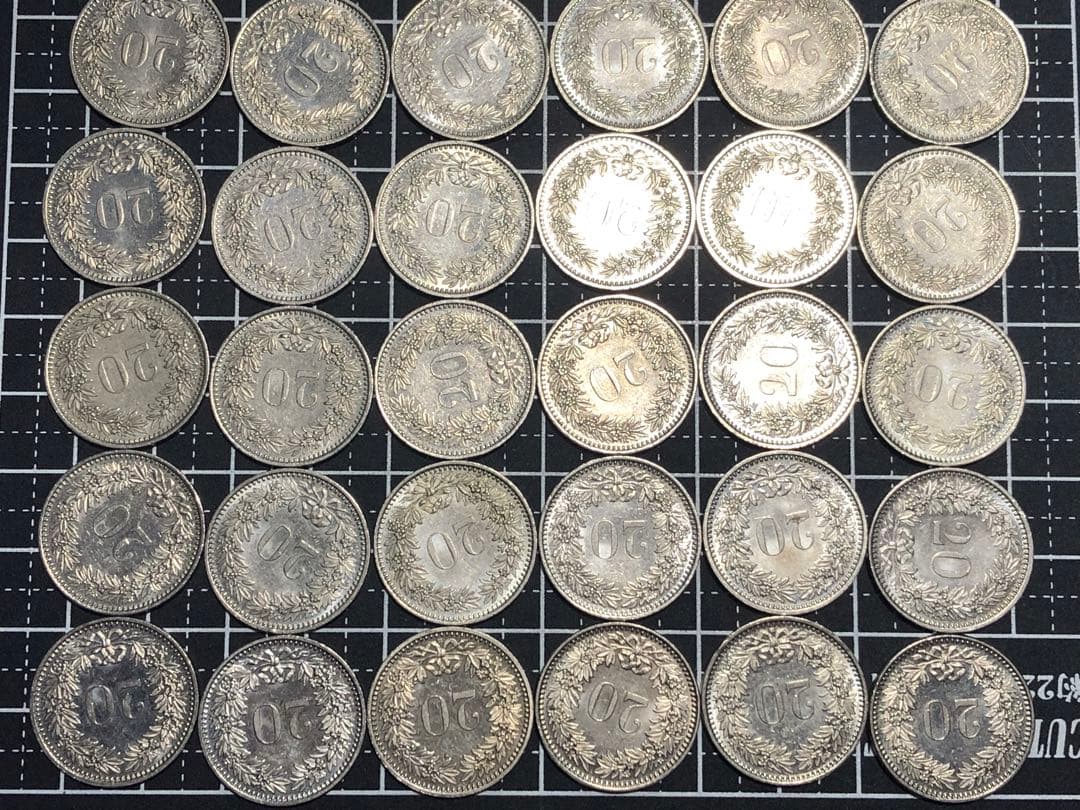 4005【スイス】1955-2015年20サンチーム　硬貨　年号別揃い　57枚