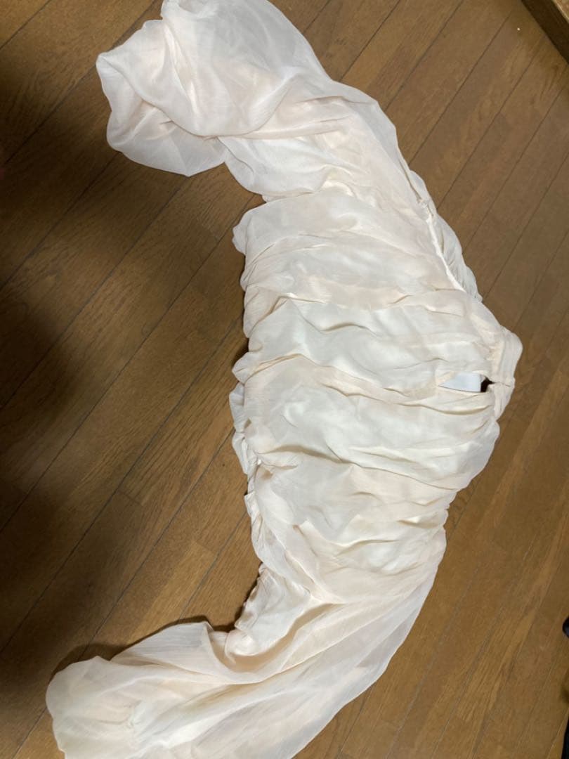 anuans シフォンボリュームブラウス ライトベージュ