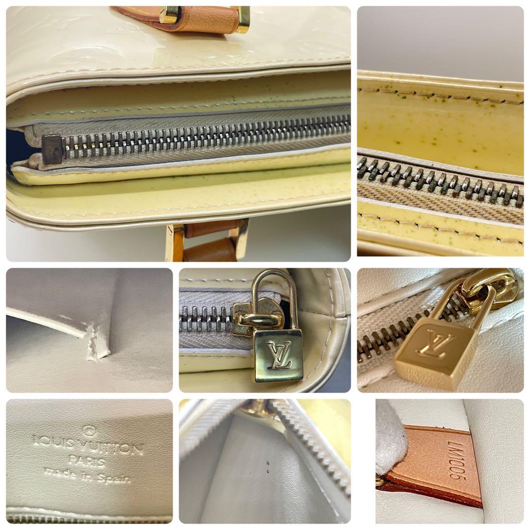 ルイヴィトン モノグラムヴェルニ ハンドバッグ トート ショルダー クリーム系