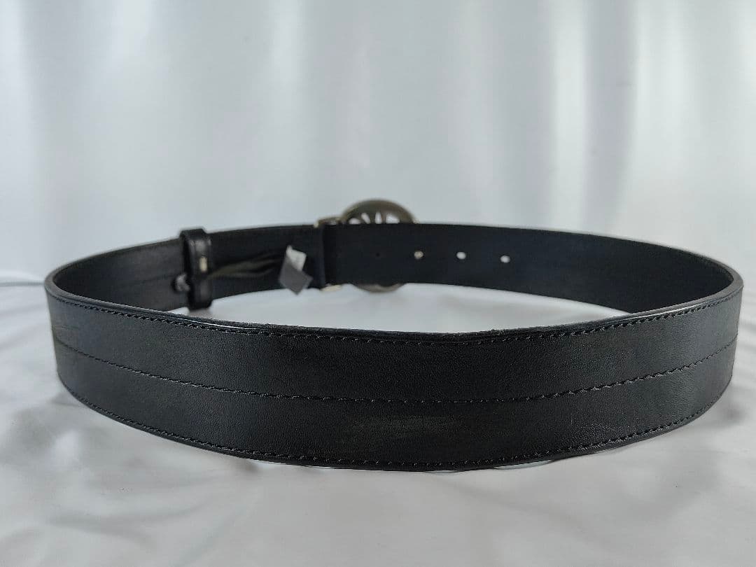 【極美品】DIESEL ディーゼル 艶黒本革　高級イタリアンレザーベルト　正規品