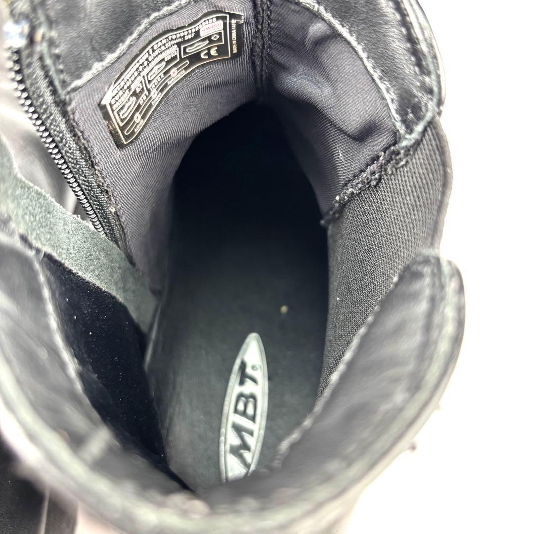 【美品】MBT サイドゴアブーツ レザー ブラック 厚底 ダイエットブーツ 本革