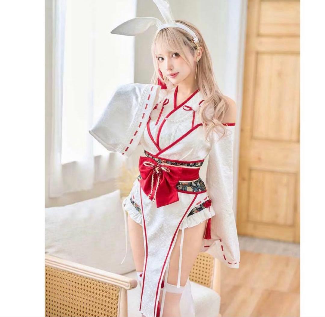巫女 コスプレ ロングスリット巫女バニー Malymoon マリームーン